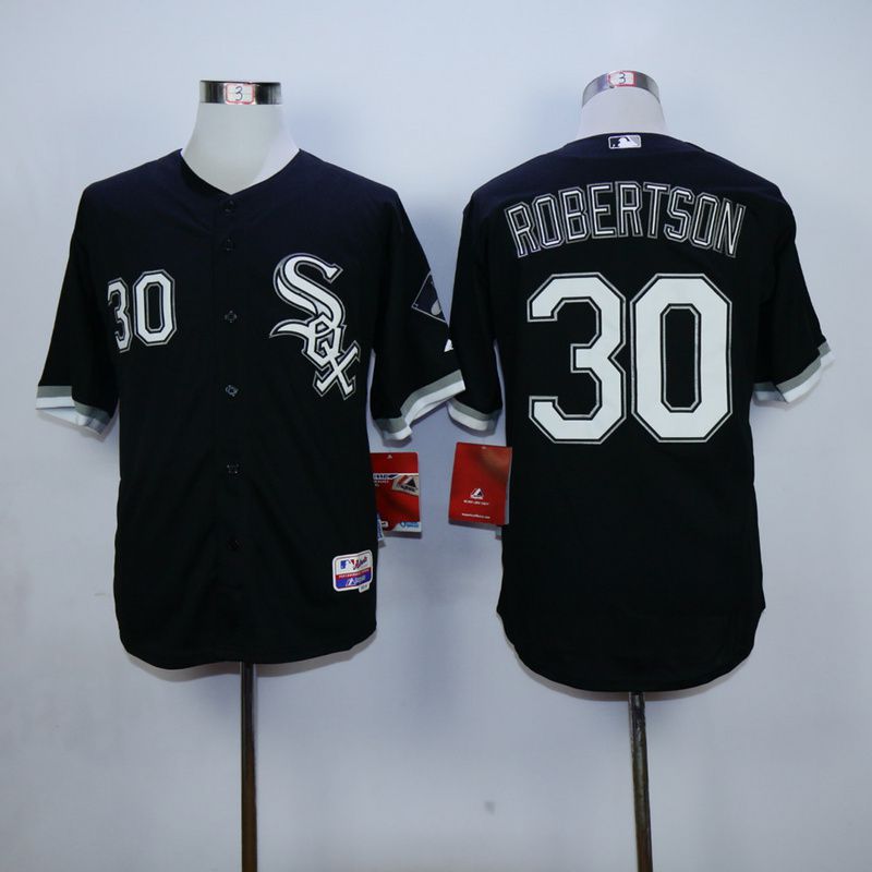 Men Chicago White Sox 30 Robertson Black MLB Jerseys